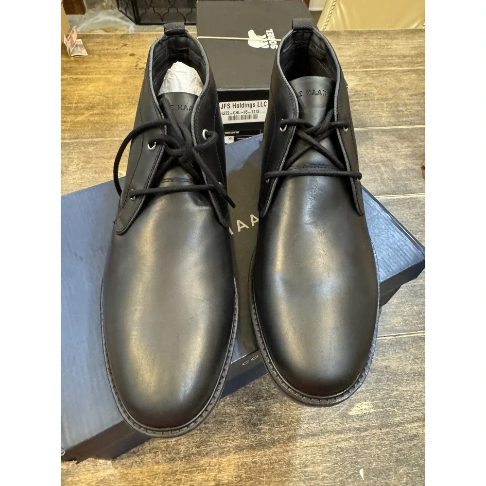 Cole Haan Men's Midland Lug Chukka Boot Black Gray Size 12 Leather